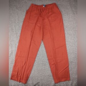 Ivy Orange Pants Lounge Cotton Linen XL Wide Leg
